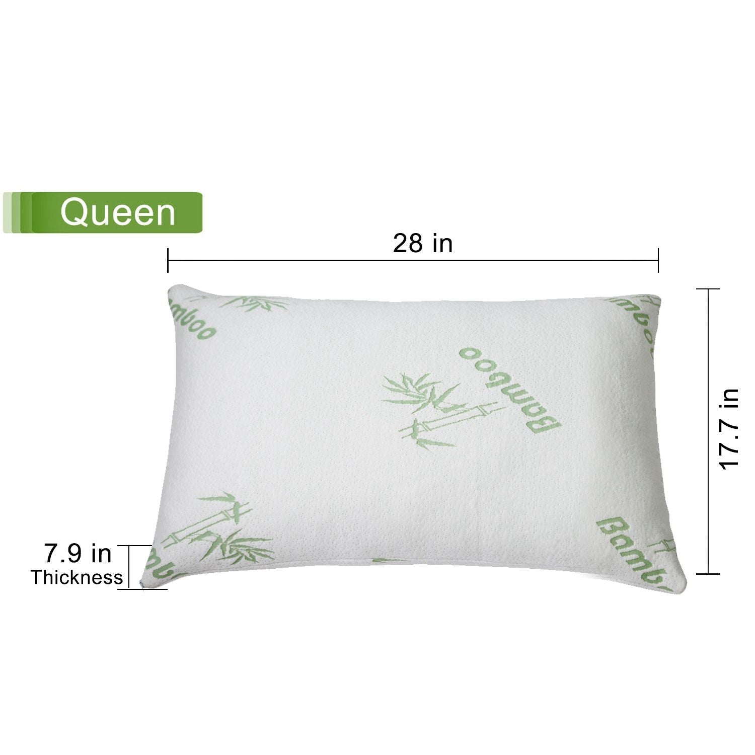 2Pcs Bamboo Memory Foam Pillow Hypoallergenic Bed Pillow For Head Neck Rest Sleeping Shredded Pillow Washable Cover Queen Size Pillow - 7DAY'S