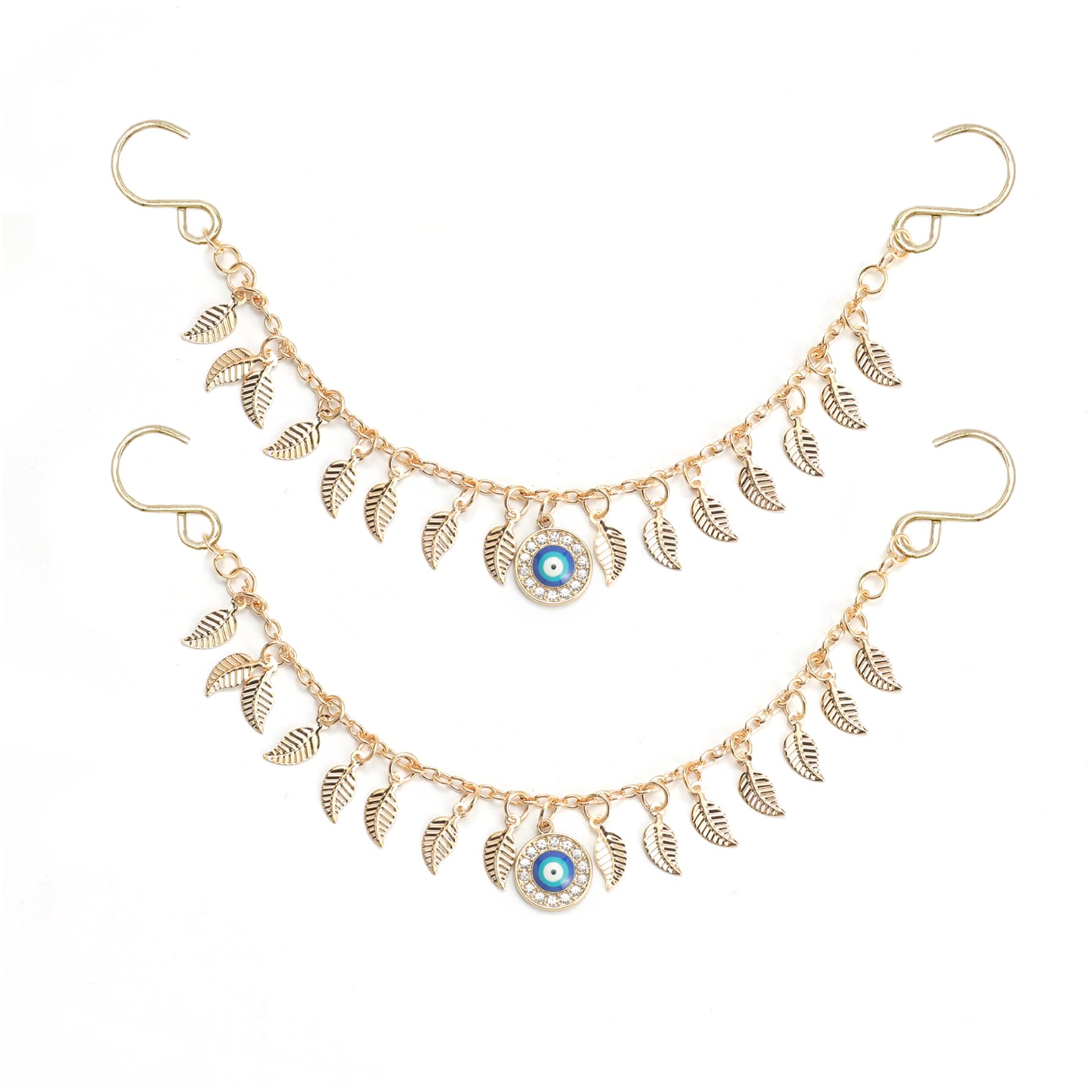 2Pcs Bling Evil Eye Shoe Chains for Girls for Clog Sandals, Gothic Shoe Decoration Charms for Women - 7DAY'S