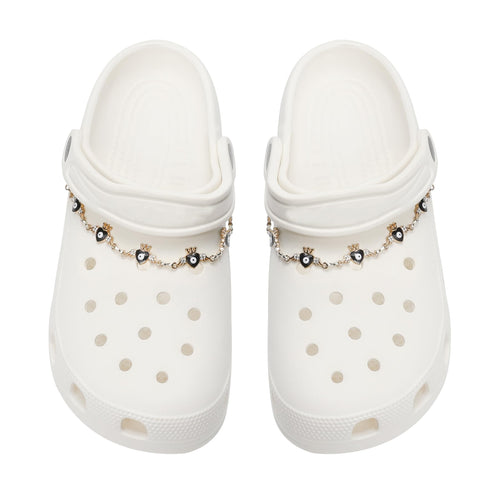 2Pcs Bling Evil Eye Shoe Chains for Girls for Clog Sandals, Gothic Shoe Decoration Charms for Women