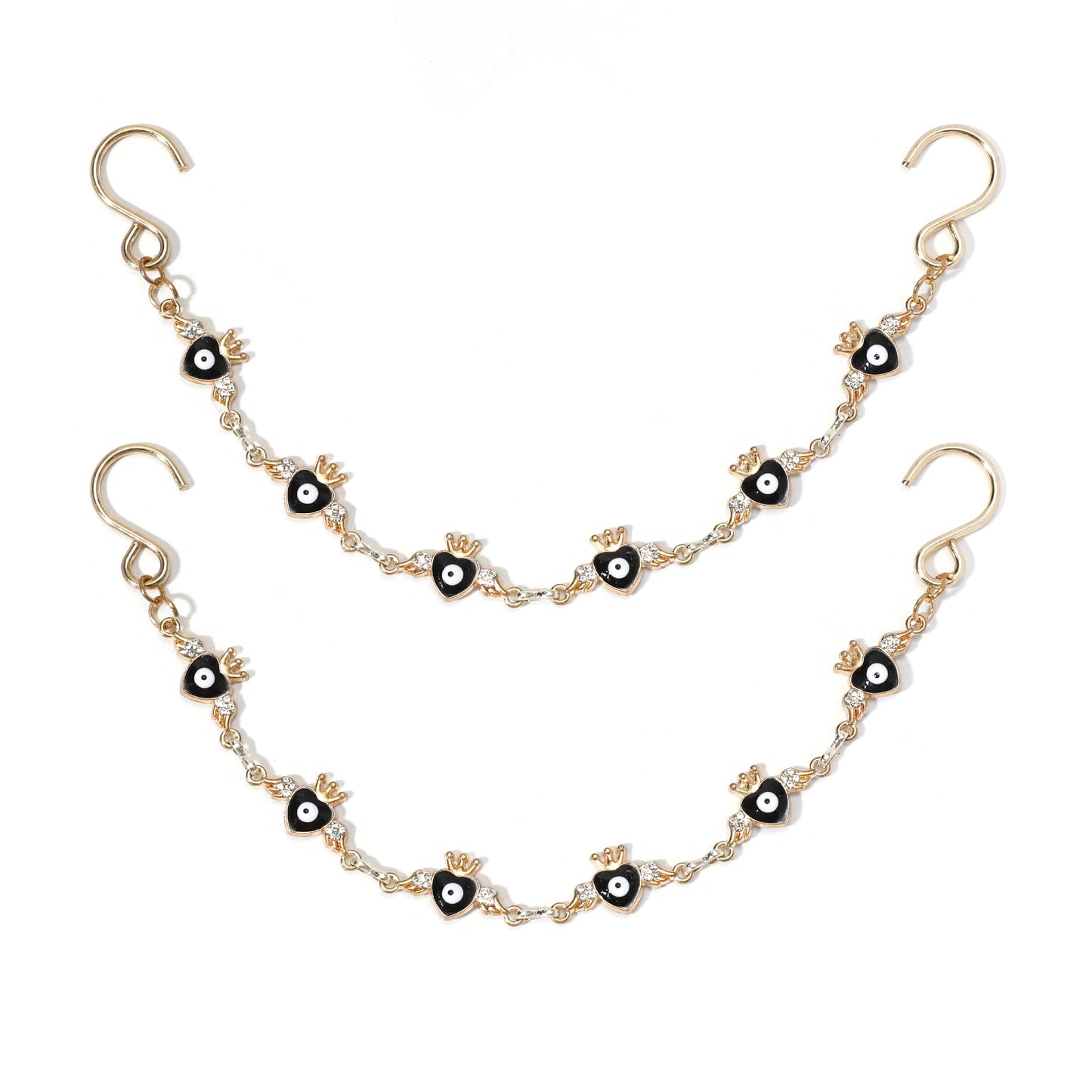 2Pcs Bling Evil Eye Shoe Chains for Girls for Clog Sandals, Gothic Shoe Decoration Charms for Women - 7DAY'S