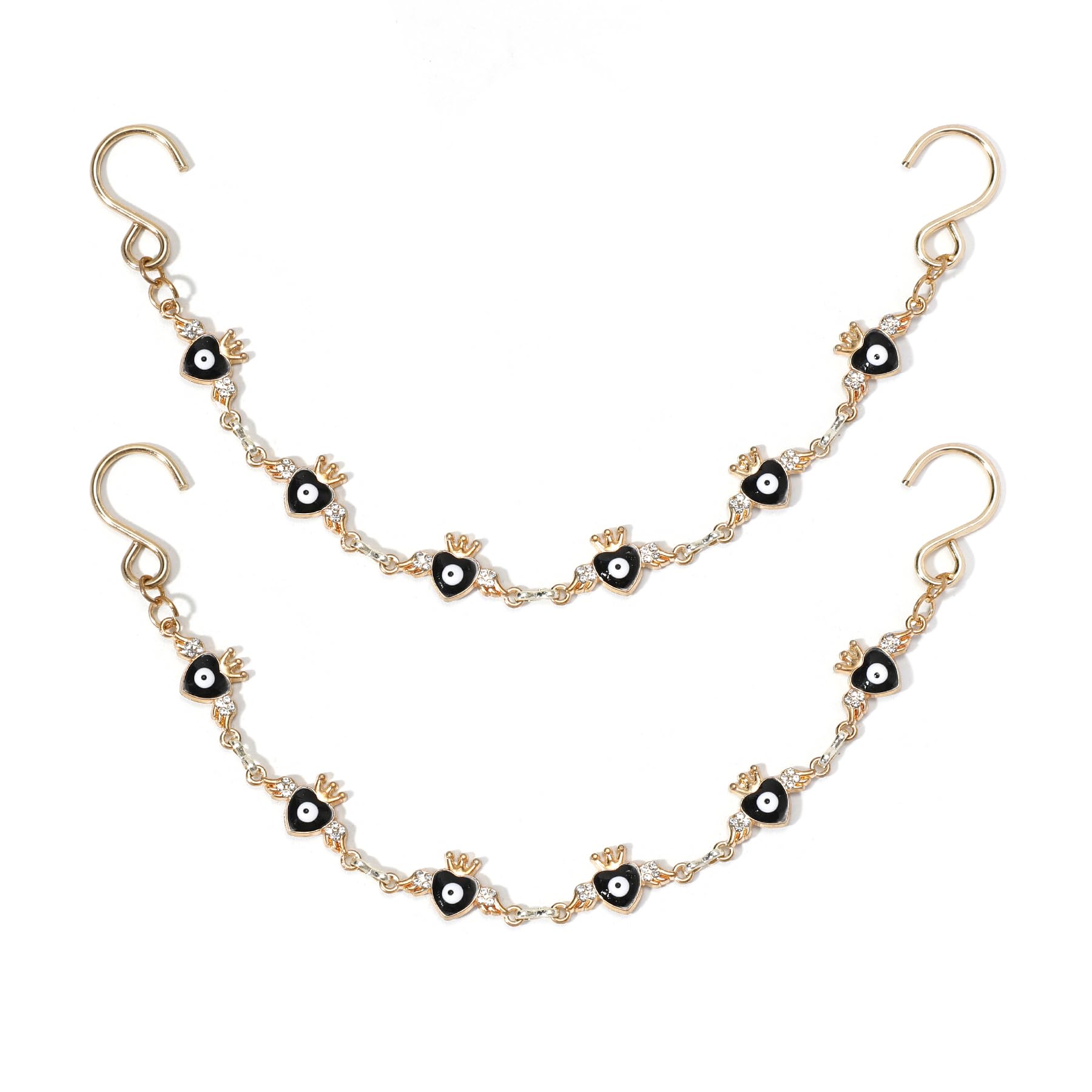 2Pcs Bling Evil Eye Shoe Chains for Girls for Clog Sandals, Gothic Shoe Decoration Charms for Women - 7DAY'S