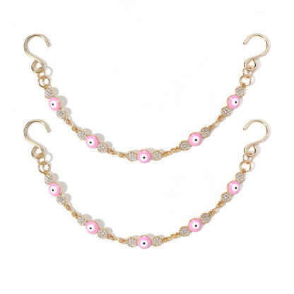 2Pcs Bling Evil Eye Shoe Chains for Girls for Clog Sandals, Gothic Shoe Decoration Charms for Women - 7DAY'S