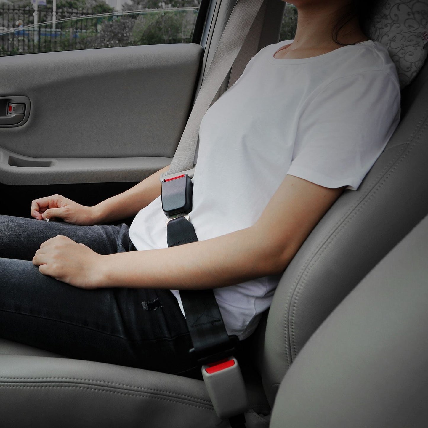2Pcs Car Seat Belt Extender 14.37in Buckle Tongue Webbing Extension Safety Belt - 7DAY'S