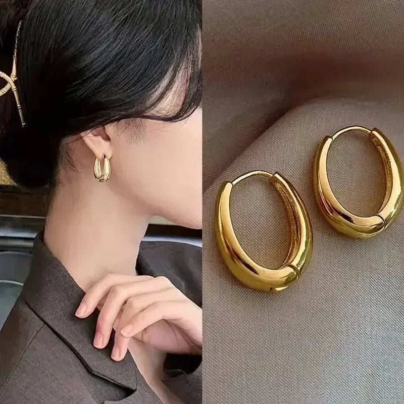 2Pcs Hot Sale Fashion Metal Drop Earrings for Woman, Vintage Hoop Earring Trend Classic Party Wedding Pendant Jewelry Gift - 7DAY'S