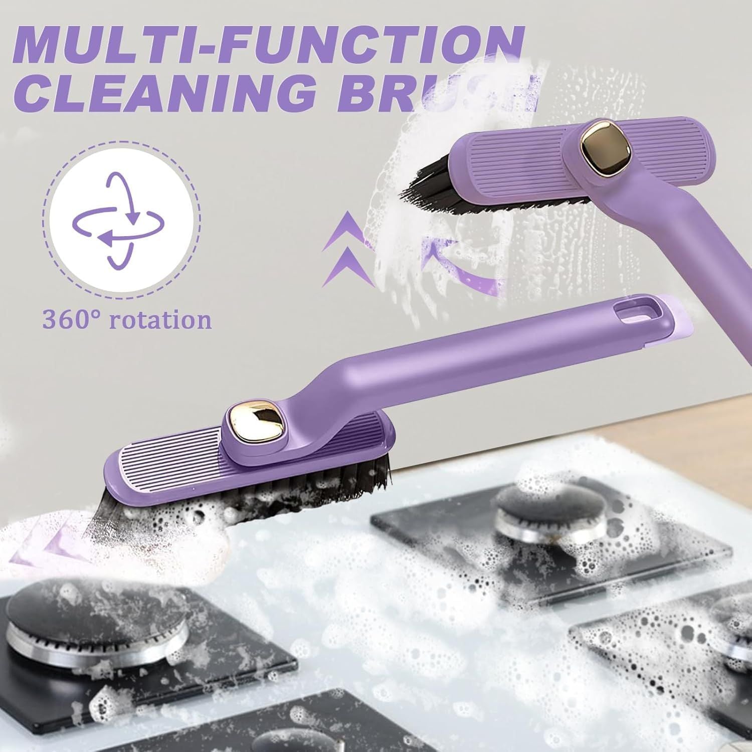 2Pcs Multi - Function Rotating Crevice Cleaning Brush,360 Degree Rotating Crevice Household Cleaning Brushes,2024 New Hard Bristle Crevice Gap Cleaning Brush - 7DAY'S
