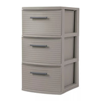 3 Drawer Medium Tower Dark Gray Outside Dimensions: 15" x 12 5/8" x 24" - 7DAY'S