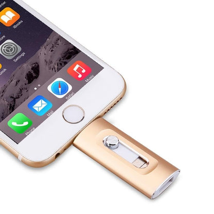 3 - in - 1 Flash Drive: 128GB, Lightning/USB 3.0/Micro - USB, Blazing - Fast, Multi - Compatible, Stylish（Super Good qualiey） (64, GB) - 7DAY'S