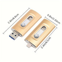 3 - in - 1 Flash Drive: 128GB, Lightning/USB 3.0/Micro - USB, Blazing - Fast, Multi - Compatible, Stylish（Super Good qualiey） (64, GB) - 7DAY'S