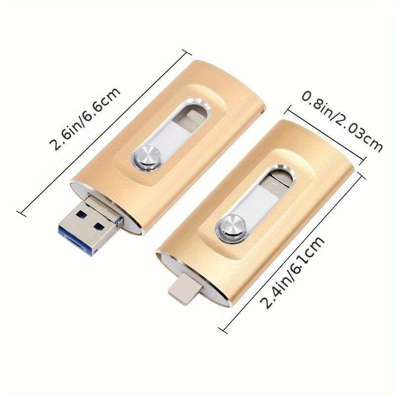 3 - in - 1 Flash Drive: 128GB, Lightning/USB 3.0/Micro - USB, Blazing - Fast, Multi - Compatible, Stylish（Super Good qualiey） (64, GB) - 7DAY'S