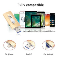 3 - in - 1 Flash Drive: 128GB, Lightning/USB 3.0/Micro - USB, Blazing - Fast, Multi - Compatible, Stylish（Super Good qualiey） (64, GB) - 7DAY'S