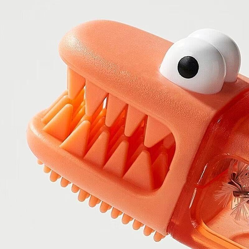 3 - in - 1 Multifunctional Cup & Crevice Cleaning Brush Set - Cute Crocodile Design, Silicone Gap Cleaner for Kitchen Bottles, Lids & Nooks(Super Good qualiey (Orenge) - 7DAY'S