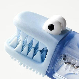 3 - in - 1 Multifunctional Cup & Crevice Cleaning Brush Set - Cute Crocodile Design, Silicone Gap Cleaner for Kitchen Bottles, Lids & Nooks(Super Good qualiey (Orenge) - 7DAY'S
