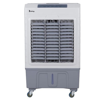 3 in 1 Portable Evaporative Cooler,Indoor,Outdoor,2647CFM Personal Air Cooler with remote control ,10.57 Gal Large Water Tank & Scroll Casters, 4 Ice Packs,White and gray - 7DAY'S