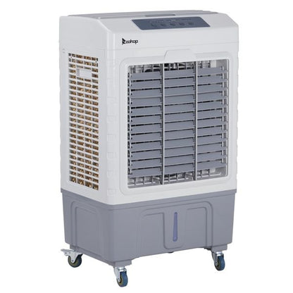 3 in 1 Portable Evaporative Cooler,Indoor,Outdoor,2647CFM Personal Air Cooler with remote control ,10.57 Gal Large Water Tank & Scroll Casters, 4 Ice Packs,White and gray - 7DAY'S