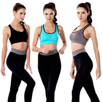 3 Packs Women Padded Sports Bras Yoga Fitness Push up Bra Female Top for Gym Running Workout Training - 7DAY'S