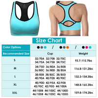 3 Packs Women Padded Sports Bras Yoga Fitness Push up Bra Female Top for Gym Running Workout Training - 7DAY'S