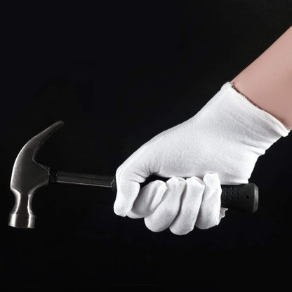 3 Pairs White Cotton Gloves for Dry Hands Eczema SPA Moisturizing - Work Glove Liners for Serving Costume Inspection - 7DAY'S