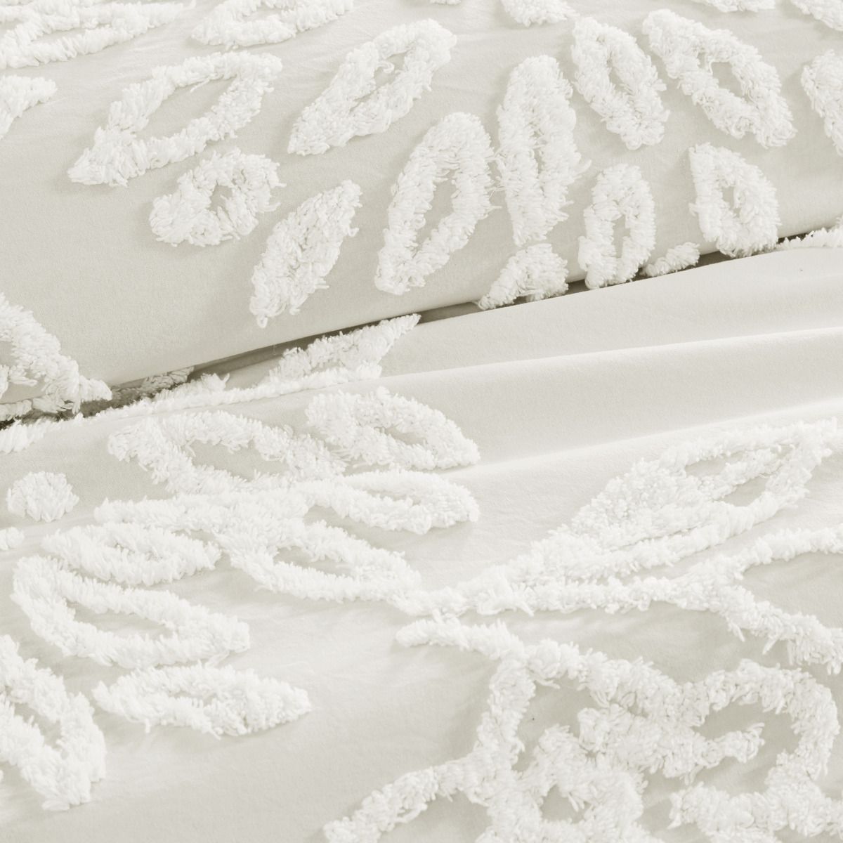 3 Piece Tufted Cotton Chenille Floral Comforter Set - 7DAY'S