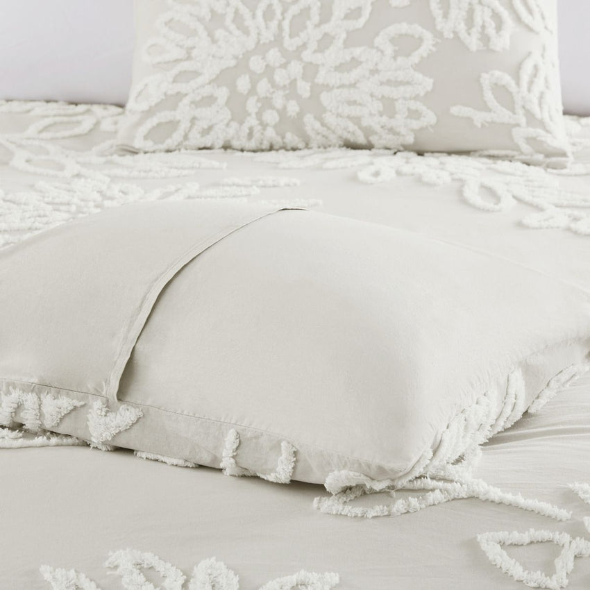 3 Piece Tufted Cotton Chenille Floral Comforter Set - 7DAY'S