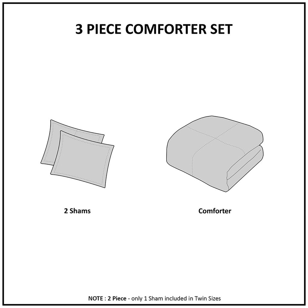 3 Piece Tufted Cotton Chenille Floral Comforter Set - 7DAY'S