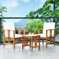 3 Pieces Solid Wood Outdoor Patio Sofa Furniture Set - 7DAY'S