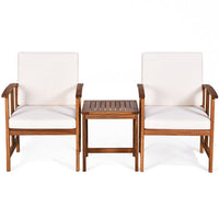 3 Pieces Solid Wood Outdoor Patio Sofa Furniture Set - 7DAY'S