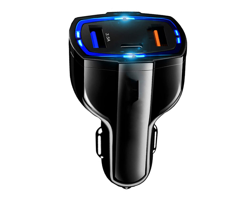 3 Port Fast Charge 3.0 Car Charger - 7DAY'S