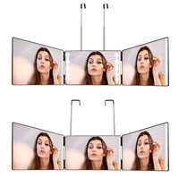 3 Way Mirror with LED Telescopic Hanger Tri - fold Mirror Personal Makeup Mirror with Micro USB Cable for Self Shaving Hair Cutting Dyeing Curling Braiding - 7DAY'S