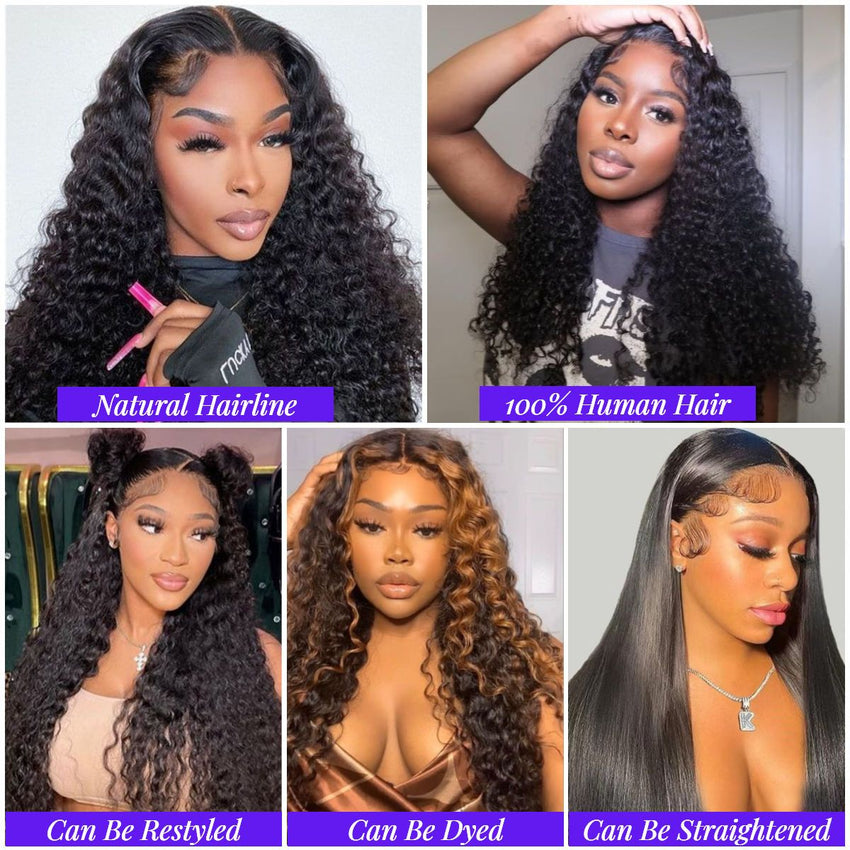 30 Inch Brazilian Raw Virgin Hair 13x6 13X4 Natural Deep Wave Glueless Frontal Human Hair Transparent HD Lace Front Wigs - 7DAY'S