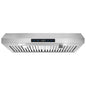 30 inch Kitchen Under Cabinet Range Hood 3 - Speed 600CFM Vent w/LEDs Silver/Black - 7DAY'S