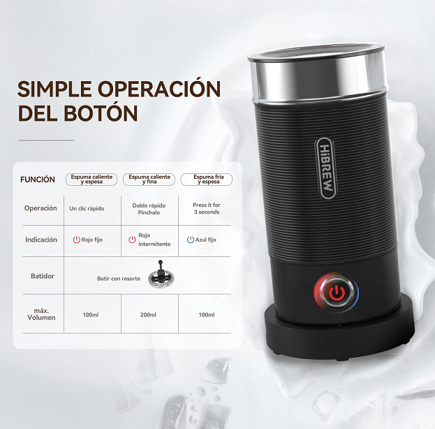 300ml Milk Heater 450W milk foam Cold Bubble Chocolate Stir Cold / hot Latte Cappuccino 360°, rotating base SUS304 adjustable temperature and thickness - 7DAY'S