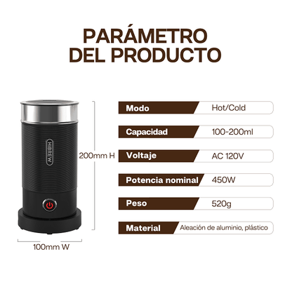 300ml Milk Heater 450W milk foam Cold Bubble Chocolate Stir Cold / hot Latte Cappuccino 360°, rotating base SUS304 adjustable temperature and thickness - 7DAY'S