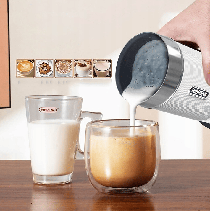 300ml Milk Heater 450W milk foam Cold Bubble Chocolate Stir Cold / hot Latte Cappuccino 360°, rotating base SUS304 adjustable temperature and thickness - 7DAY'S