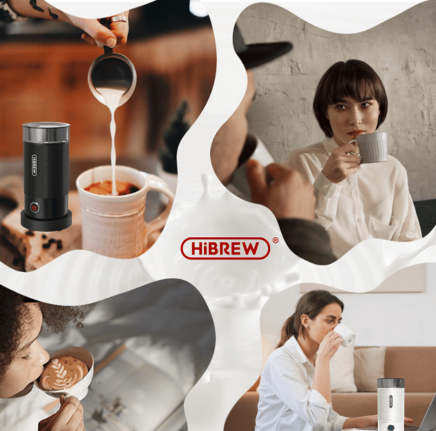 300ml Milk Heater 450W milk foam Cold Bubble Chocolate Stir Cold / hot Latte Cappuccino 360°, rotating base SUS304 adjustable temperature and thickness - 7DAY'S