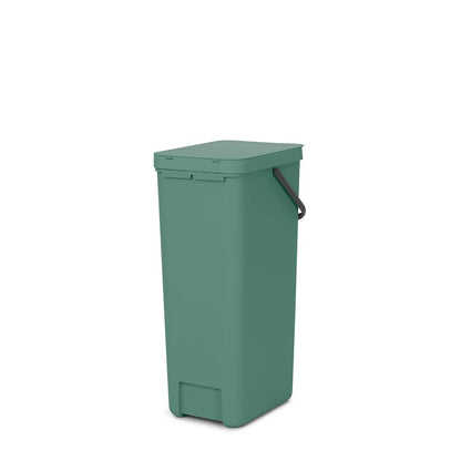 Brabantia Sort & Go Kitchen Recycling/Garbage Trash Can (10.6 Gal/Fir Green) Large Refuse Organiser with Handle & Removable Lid, Easy Clean, PerfectFit Bags Included