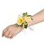Ling's moment 6pcs Wedding Wrist Corsage Artificial Flowers, Girl/Mother Homecoming Prom Corsages Wristlet Décor, etc. Yellow Blush