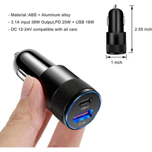 3.1A Fast Charging 2pk USB C Car Charger Fast Charging Type C Charger For iPhone 12 13 Pro Samsung Xiaomi Huawei Car Charger Adapter - 7DAY'S