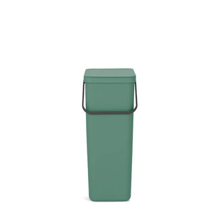 Brabantia Sort & Go Kitchen Recycling/Garbage Trash Can (10.6 Gal/Fir Green) Large Refuse Organiser with Handle & Removable Lid, Easy Clean, PerfectFit Bags Included