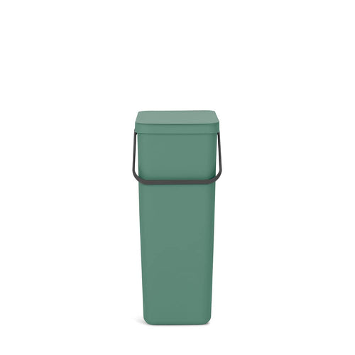 Brabantia Sort & Go Kitchen Recycling/Garbage Trash Can (10.6 Gal/Fir Green) Large Refuse Organiser with Handle & Removable Lid, Easy Clean, PerfectFit Bags Included