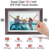 32GB 10.1 Inch Digital Picture Frame 1920x1200 FHD IPS Touch Screen Smart WiFi Digital Photo Frame; Auto - Rotate Share Photos Remotely via Frameo APP - 7DAY'S