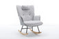 35.5 inch Rocking Chair, Soft Houndstooth Fabric Leather Fabric Rocking Chair for Nursery, Comfy Wingback Glider Rocker with Safe Solid Wood Base for Living Room Bedroom Balcony - 7DAY'S
