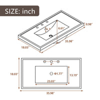 36\" Bathroom Vanity with Sink Combo, Black Bathroom Cabinet with Drawers, Solid Frame and MDF Board - 7DAY'S