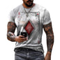 3D Mens Graphic Tees Casual Short Sleeve Crewneck Funky Tshirt Poker Pattern Vintage Funny Casual T Shirts - 7DAY'S
