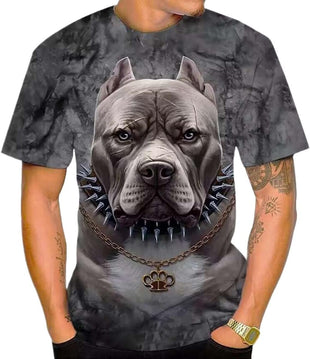 3D Printed Men's T-Shirt with Round Neck and Short Sleeves