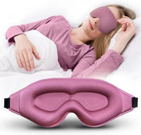 3D Sleep Eye Mask - Lash Extension Friendly, Adjustable Strap Blackout Blindfold for Men & Women, Travel & Sleep Aid (Pink) - 7DAY'S