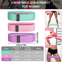 3pcs Resistance Bands For Legs And Butt; Home Yoga Exercise Workout Sports Fitness Accessories - 7DAY'S