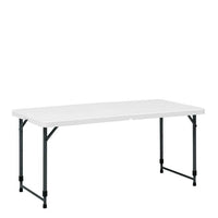 4 Foot Adjustable Height Folding Plastic Table, Indoor Outdoor White Granite - 7DAY'S