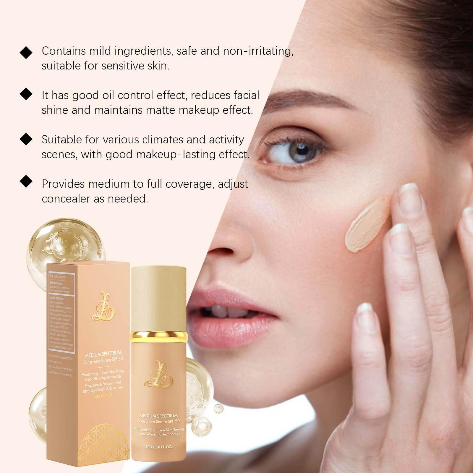 4 - in - 1 Color Changing Foundation, Medium Spectrum Foundation Makeup, Full Coverage Concealer Color Changing Foundation, Long - Lasting & Waterproof for all Skin, 1 Pack - 7DAY'S