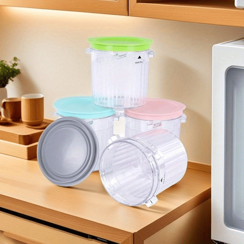 4 Pack Ice Cream Pints and Lids Compatible with Ninja Creami Breeze Ice Cream Makers, BPA - Free, Dishwasher Safe, For nc299 300 301 Not for nc100 - 7DAY'S