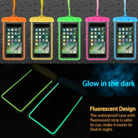 4 pcs Luminous Waterproof Floating Airbag Phone Sealed Case Pouch With Strap For Highly Sensitive Phone Screen For Swimming Gift - 7DAY'S